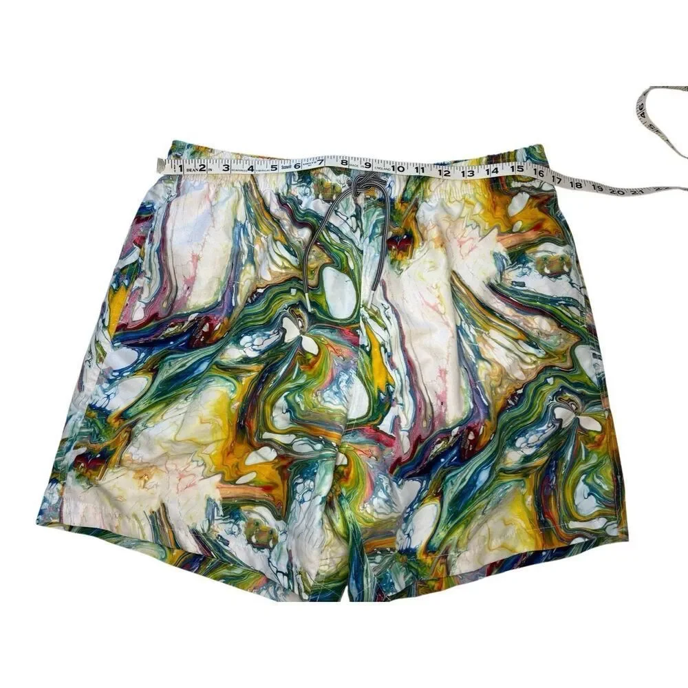 Boardies multi-colored marble patterned swim trunks with lining and pockets - X